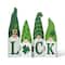 Glitzhome® 12.25" St. Patrick's Wooden Luck Shamrock Gnome Table Decor